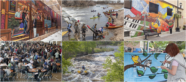 editorial photography of racing, paddling, science, public art, Fort Collins