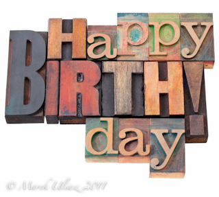 Happy Birthday in letterpress type