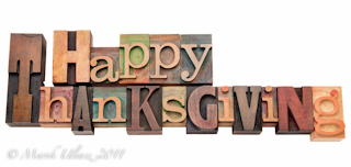 Happy Thanksgiving in letterpress type